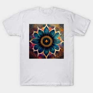 Mandala flower with abstract background oil painting style T-Shirt